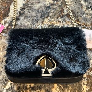 Kate Spade small cross body bag, with faux fur.